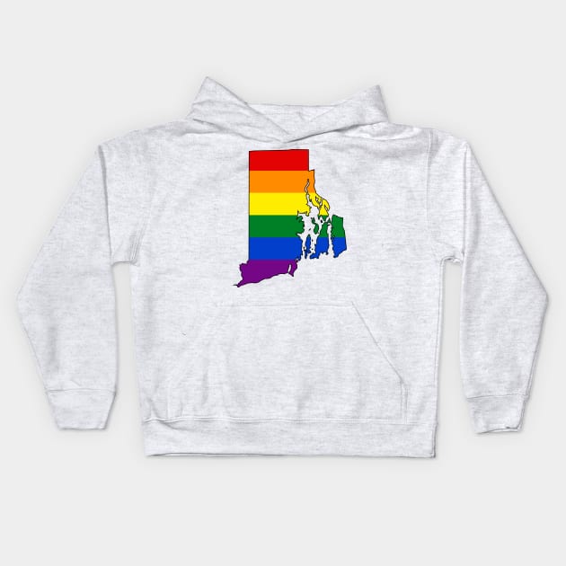 Rhode Island Pride Kids Hoodie by somekindofguru